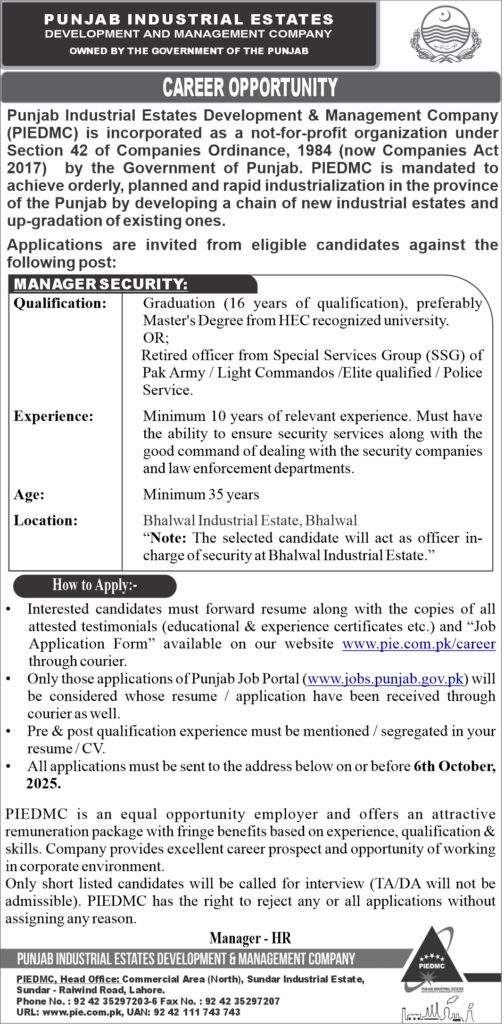 Punjab Industrial Estates Development And Management Company