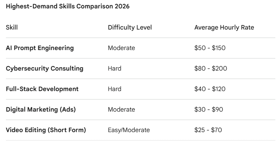 Top 10 High-Paying Freelance Skills in 2026: Earn $5000+ Monthly