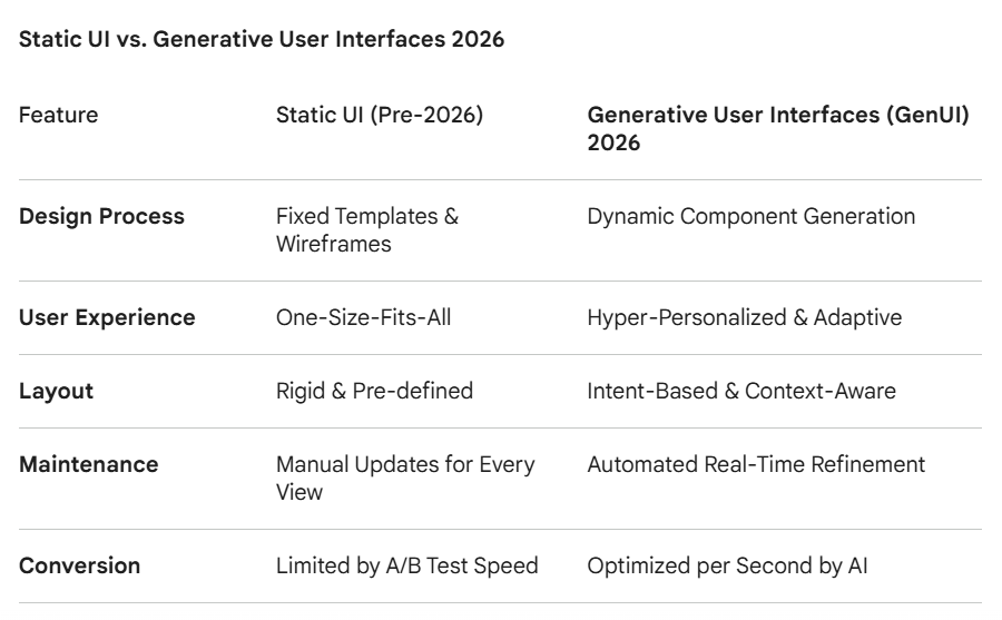 Generative User Interfaces (GenUI) 2026: How Websites Are Now Building Themselves