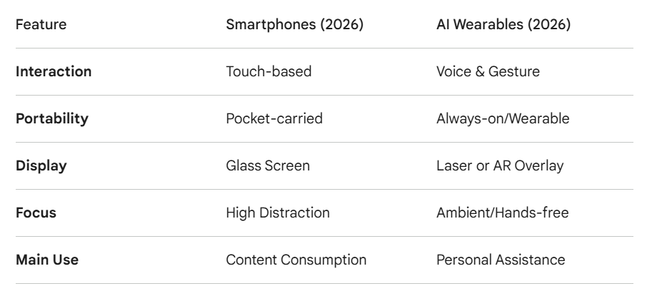 Traditional Smartphones vs. AI Wearables